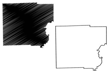 Clark County, Illinois (Amerika Birleşik Devletleri, ABD, ABD) harita vektör çizimi, çizim Clark haritası