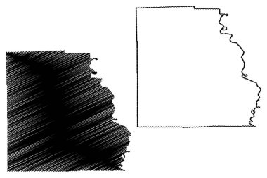 Crawford County, Illinois (Amerika Birleşik Devletleri, ABD, ABD) harita vektör çizimi, Crawford haritası çizimi