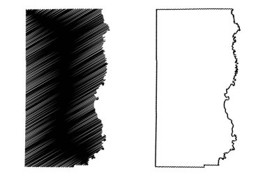 Edwards County, Illinois (Amerika Birleşik Devletleri, ABD, ABD) harita vektör çizimi, çizim Edwards haritası