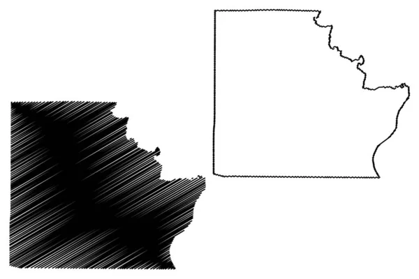 Brown County Illinois Contea Degli Stati Uniti America Stati Uniti — Vettoriale Stock