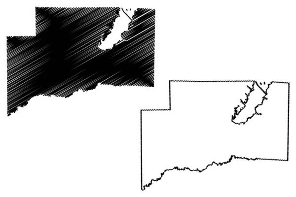Clinton County Illinois County United States America Usa Map Vector — стоковий вектор