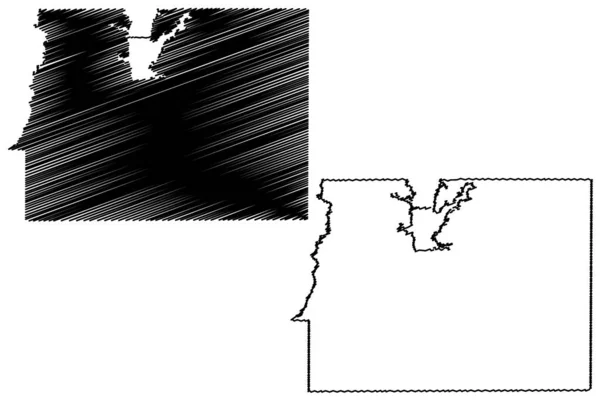 Condado Franklin Illinois County United States America Usa Mapa Vector — Archivo Imágenes Vectoriales