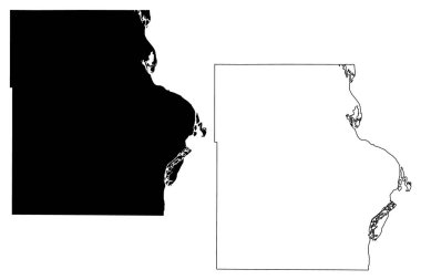 Allamakee County, Iowa (ABD, Amerika Birleşik Devletleri, ABD, ABD) harita vektör çizimi, karalama çizimi Allamakee haritası