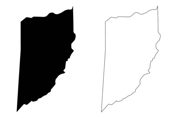 Карта Района Кайо Белиз Районы Белиза Векторная Иллюстрация Каракули — стоковый вектор