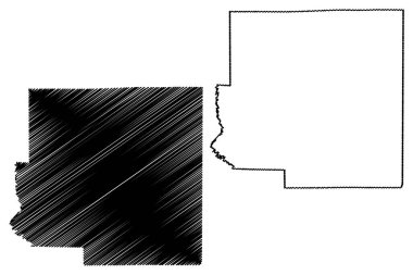 Richland County, Illinois (Amerika Birleşik Devletleri, ABD, ABD) harita vektör çizimi, çizim Richland haritası