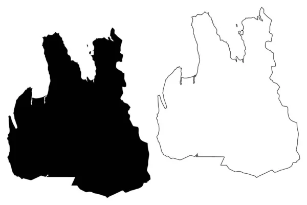 北西部地域 アイスランド島 アイスランドの地域 地図ベクトル図 スケッチブック ノールランド ヴェストラ地図 — ストックベクタ
