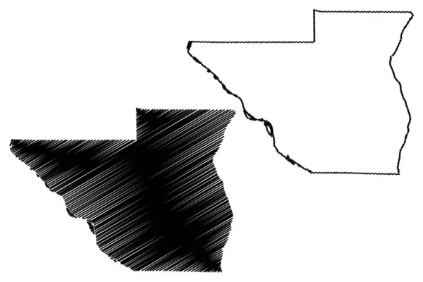 Pike County Illinois County United States America Usa Mapa Vector — Vector de stock
