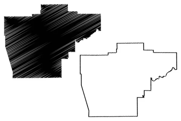 サンガモン郡 米国イリノイ州 アメリカ アメリカ アメリカ 地図ベクトル図 スケッチブルなスケッチサンガモン地図 — ストックベクタ