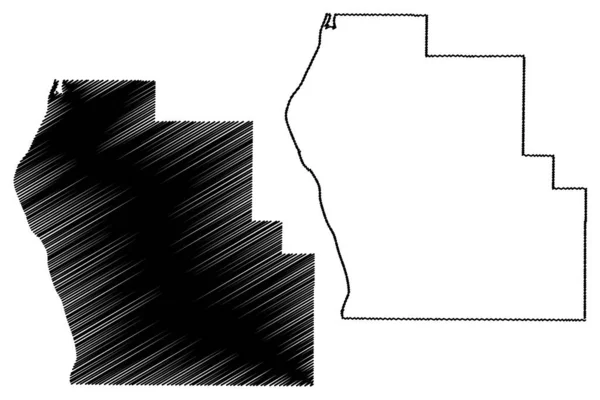 斯科特县 伊利诺伊州 地图矢量图解 速写草图斯科特地图 — 图库矢量图片