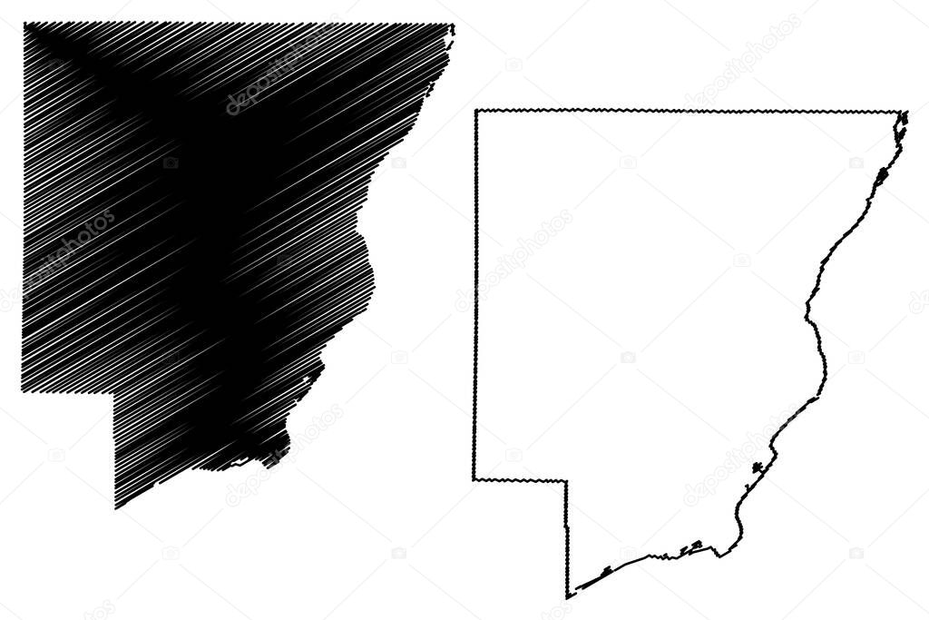 Peoria County, Illinois (U.S. county, United States of America, USA, U.S., US) map vector illustration, scribble sketch Peoria map
