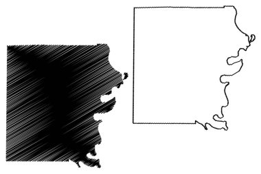 White County, Illinois (ABD eyaleti, Amerika Birleşik Devletleri, ABD, ABD) harita vektör çizimi, çizim beyaz harita