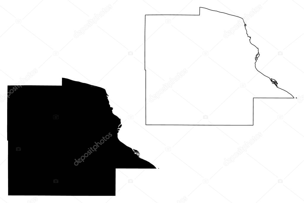 Dubuque County, Iowa (U.S. county, United States of America, USA, U.S., US) map vector illustration, scribble sketch Dubuque map