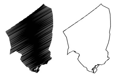 Cebu Şehri (Filipinler Cumhuriyeti, Merkez Visayas Bölgesi) harita vektör illüstrasyonu, çizim şehri Cebu haritası