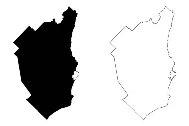 Mar del Plata Şehri (Arjantin Cumhuriyeti, Buenos Aires Eyaleti) harita vektör çizimi, çizim şehri Mar del Plata haritası