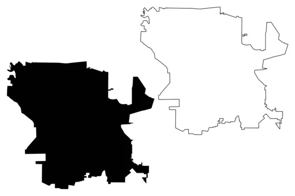 Ciudad Córdoba República Argentina Provincia Córdoba Mapa Vector Ilustración Garabato — Vector de stock