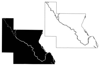 Louisa County, Iowa (ABD eyaleti, ABD, ABD, ABD) harita vektör çizimi, çizim Louisa haritası