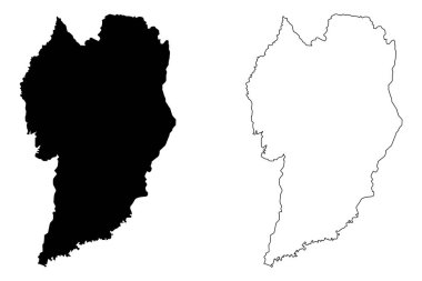 Curitiba Şehri (Brezilya Federatif Cumhuriyeti, Parana Eyaleti) harita vektör illüstrasyonu, kroki çizimi şehir Curitiba haritası