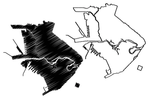 Manila City Republic Philippines Metro Manila National Capital Region Mappa — Vettoriale Stock