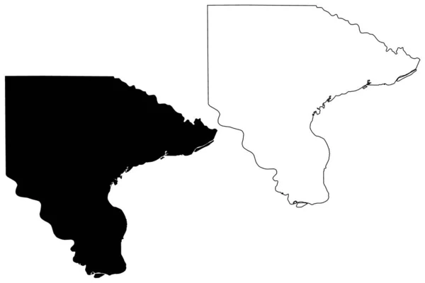Lee County Iowa County United States America Usa Mapa Vector — Vector de stock