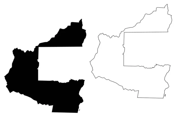 Santa Cruz City 多民族玻利维亚国 Andres Ibanez省 地图矢量图解 圣克鲁斯 德拉谢拉市草图 — 图库矢量图片