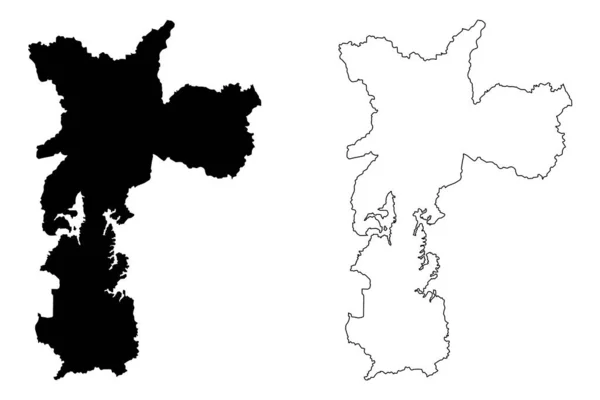 Sao Paulo République Fédérative Brésil État Sao Paulo Illustration Vectorielle — Image vectorielle