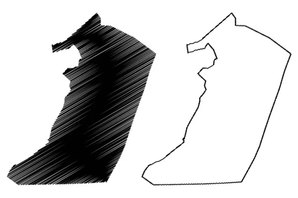 Hagel Stad Koninkrijk Saoedi Arabië Hagel Regio Kaart Vector Illustratie — Stockvector