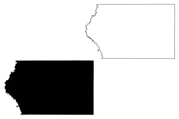 Plymouth County Iowa Abd Eyaleti Abd Abd Abd Harita Vektör — Stok Vektör