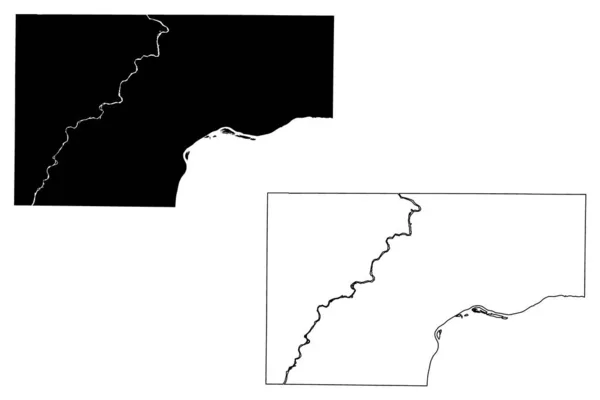 Muscatine County Iowa County United States America Usa Mapa Vector — Archivo Imágenes Vectoriales