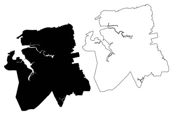 Sao Luis City Federative Republic Brazil Maranhao State Map Vector — 스톡 벡터