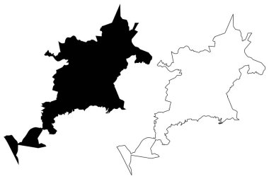 Nova Iguacu Şehri (Brezilya Federatif Cumhuriyeti, Rio de Janeiro Eyaleti) harita vektör çizimi, çizim şehri Nova Iguacu haritası
