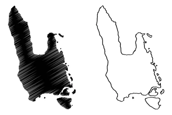 Sanma Province Republic Vanuatu Archipelago Map Vector Illustration Scribble Sketch — Stock Vector