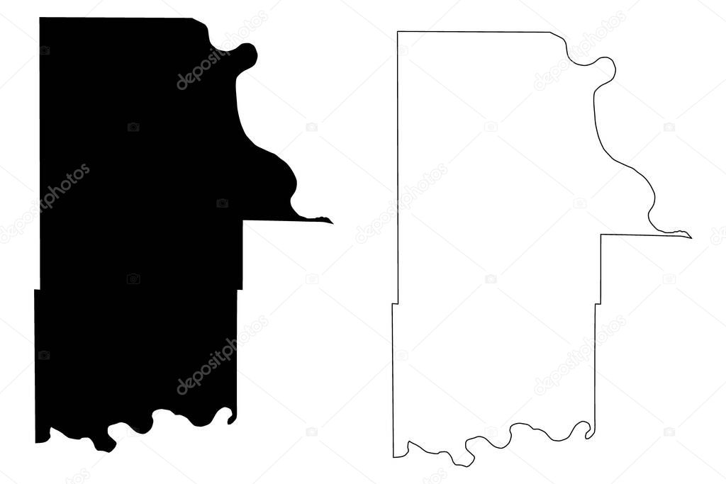 Leavenworth County, Kansas (U.S. county, United States of America, USA, U.S., US) map vector illustration, scribble sketch Leavenworth map