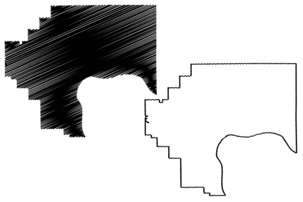 杰斐逊县 印第安纳 地图矢量图解 速写草图杰斐逊地图 — 图库矢量图片