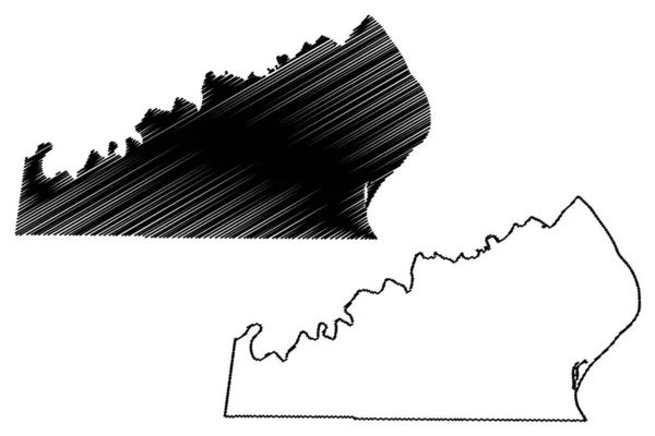 Ohio County Indiana Usa Usa Usa Karta Vektor Illustration Klotskiss — Stock vektor