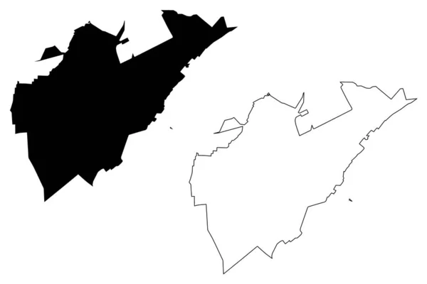 Ciudad Boa Vista República Federativa Brasil Estado Roraima Mapa Vector — Archivo Imágenes Vectoriales