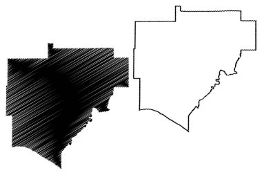 Warrick County, Indiana (ABD eyaleti, ABD, ABD) harita vektör çizimi, çizim Warrick haritası