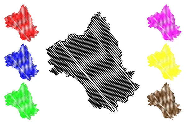 Dipartimento Aveyron Francia Repubblica Francese Occitania Occitania Mappa Vettoriale Illustrazione — Vettoriale Stock