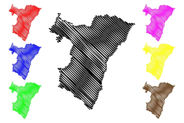 Departament Bas Rhin Francja Republika Francuska Region Grand Est Mapa — Wektor stockowy