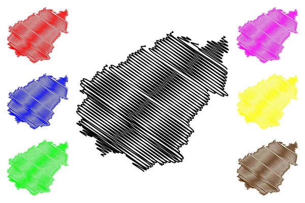科雷策省 法兰西共和国 努韦莱 阿基坦地区 地图矢量图解 笔画科雷策地图 — 图库矢量图片
