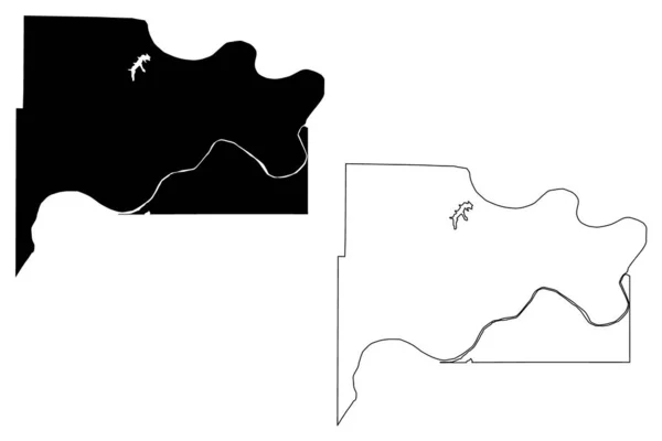 Wyandotte County Kansas County United States America Usa Mapa Vector — Vector de stock