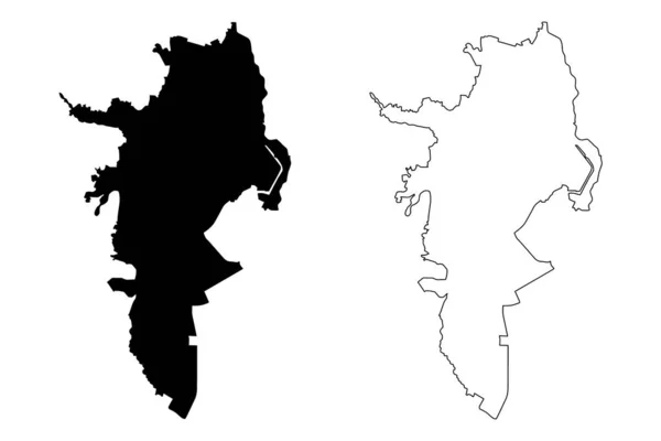 Cali City República Colômbia Departamento Valle Del Cauca Mapa Ilustração —  Vetores de Stock