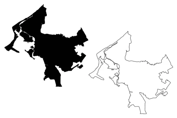 Cartagena City Republic Colombia Bolivar Department Map Vector Illustration Scribble — Stock Vector