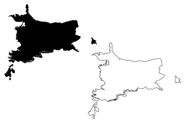 Карта Вильявисенсио Республика Колумбия Департамент Мета Векторная Иллюстрация Каракули — стоковый вектор