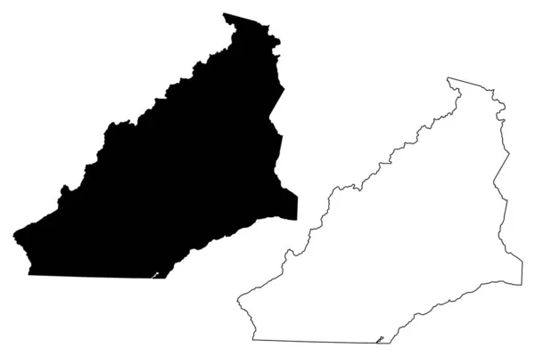ベル郡 ケンタッキー州 アメリカ アメリカ アメリカ アメリカ 地図ベクトル図 スケッチブルなスケッチベルマップ — ストックベクタ