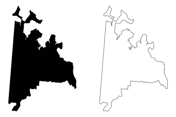Карта Сьюдад Дель Эсте Республика Парагвай Департамент Альто Парана Векторная — стоковый вектор