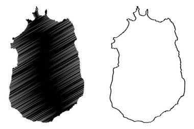 Maio belediyesi (Cabo Verde Cumhuriyeti, concelhos, Cape Verde, Maio adası, takımada) harita vektör çizimi, Maio haritası çizimi