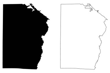 Maracaibo Şehri (Bolivarya Venezuela Cumhuriyeti, Zulia Eyaleti) harita vektör çizimi, Maracaibo harita şehri çizimi