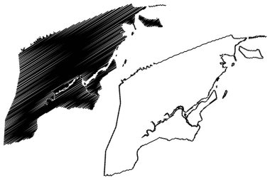 Brunei-Muara Bölgesi (Brunei Ulusu, Barış Ülkesi, Borneo Adası) harita vektör çizimi, Brunei Muara haritası çizimi