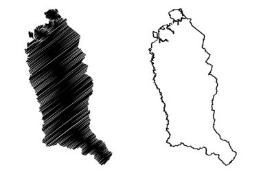 Temburong Bölgesi (Brunei Ulusu, Barış Alanı, Borneo Adası) harita vektör çizimi, çizim çizimi Temburong haritası