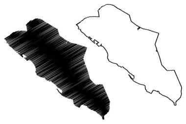 Oranjestad Şehri (Hollanda Krallığı, Aruba Adası) harita vektör çizimi, Oranjestad harita şehri